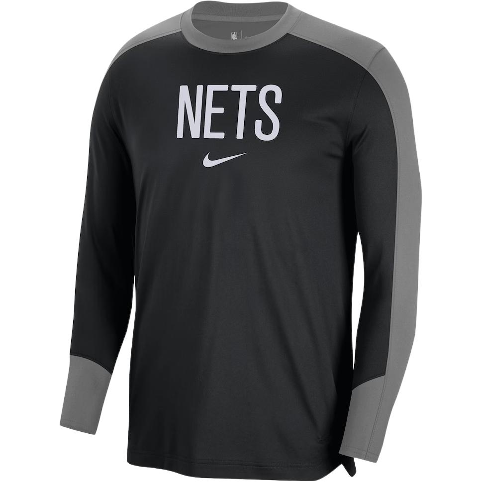 Nike Dri-Fit NBA Crew Neck Pullover Raglan Long Sleeve 2024/25 Season Brooklyn Nets Basketball Jersey Unisex tops FV1627-002