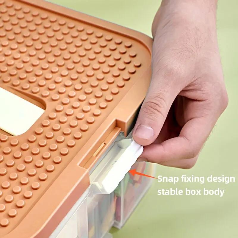 Building Blocks Toys Storage Box for Lids Brick Shaped Plastic Kids Bin Child Toy Containers Sundries Stackable Organizer Box