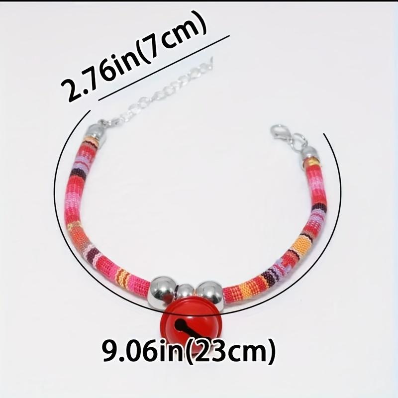 Adjustable Cat Necklace Collar with Colorful Bead & Charm Design Soft Comfortable Pet Jewelry for Small Breeds,Pet Accessory for Kittens, Cat Collar