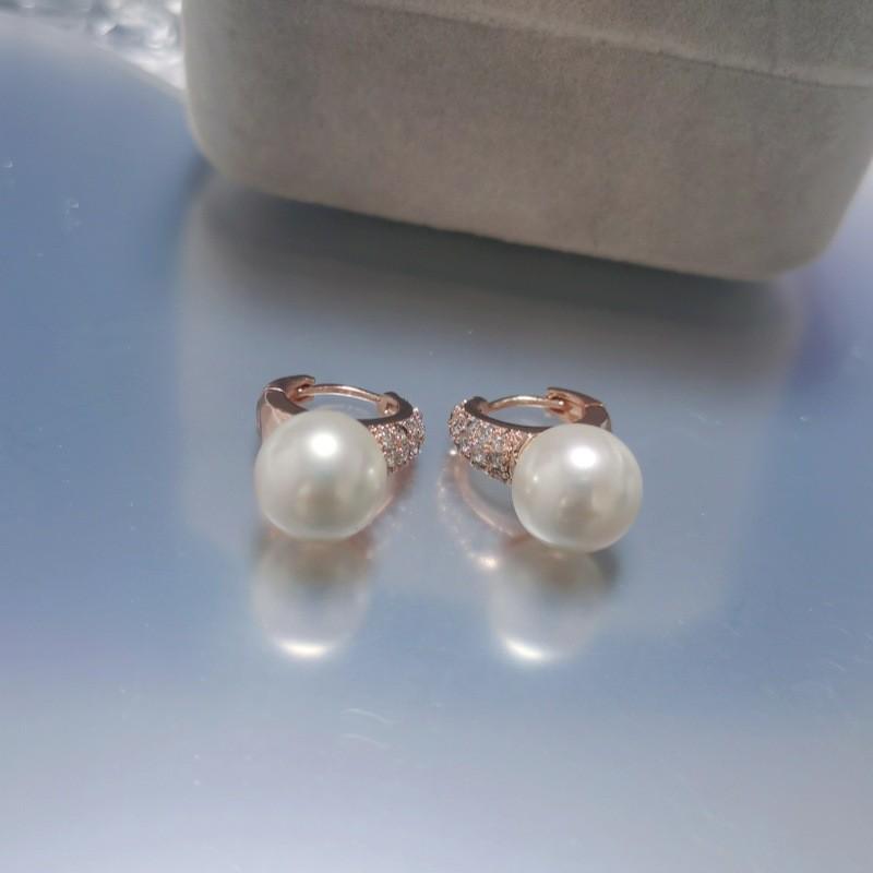Korean Style S925 Silver Pearl Stud Earrings for Women - Simple, Elegant, and High-End