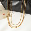 Euro-American Style Stainless Steel Necklace, Light Luxury High-end Layered Jewelry, Fashionable Versatile Clavicle Chain