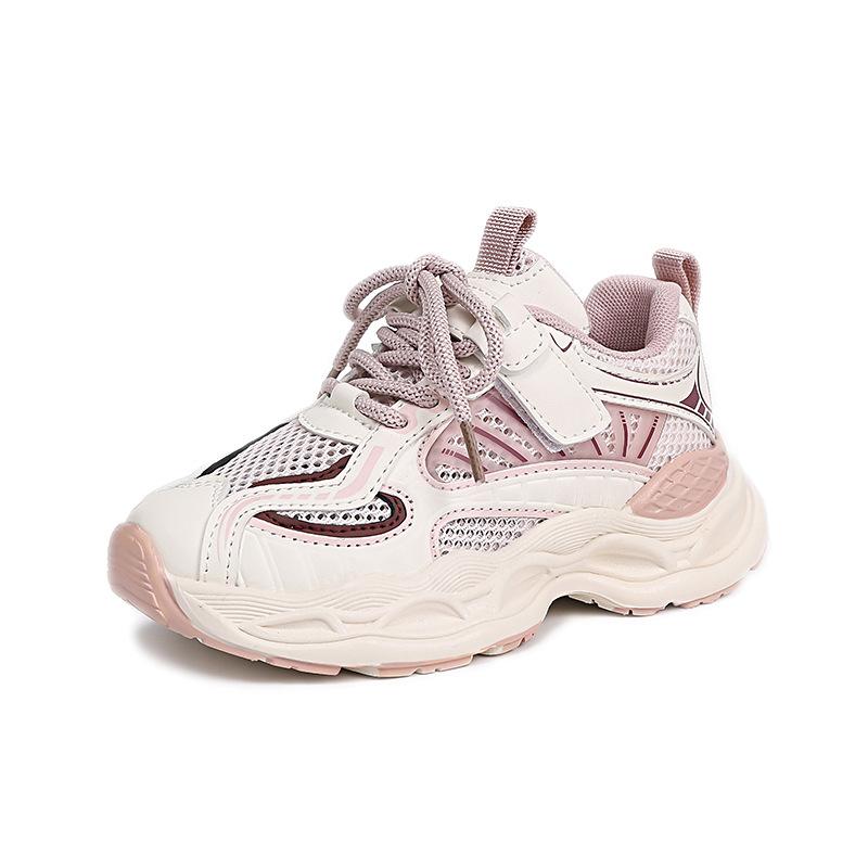 2025 Wear Girls' Sneakers Spring New Non-slip Soft-soled Children's Shoes Mesh Dad Shoes Boys' Shoes