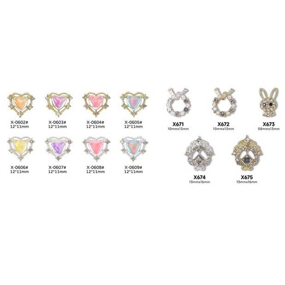 Manicure Accessories Nail Jewelry Rabbit Nail Decorations 3D Nail Art Drills Heart Nail Rhinestones