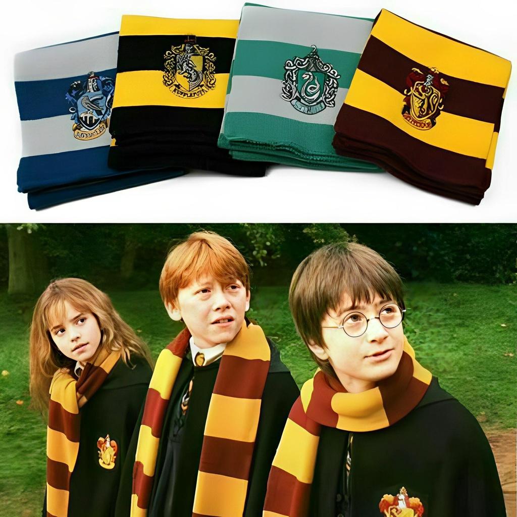 Gryffindor House Crest Patch Scarf For Harry Potter Fans Keep Warm With Style!