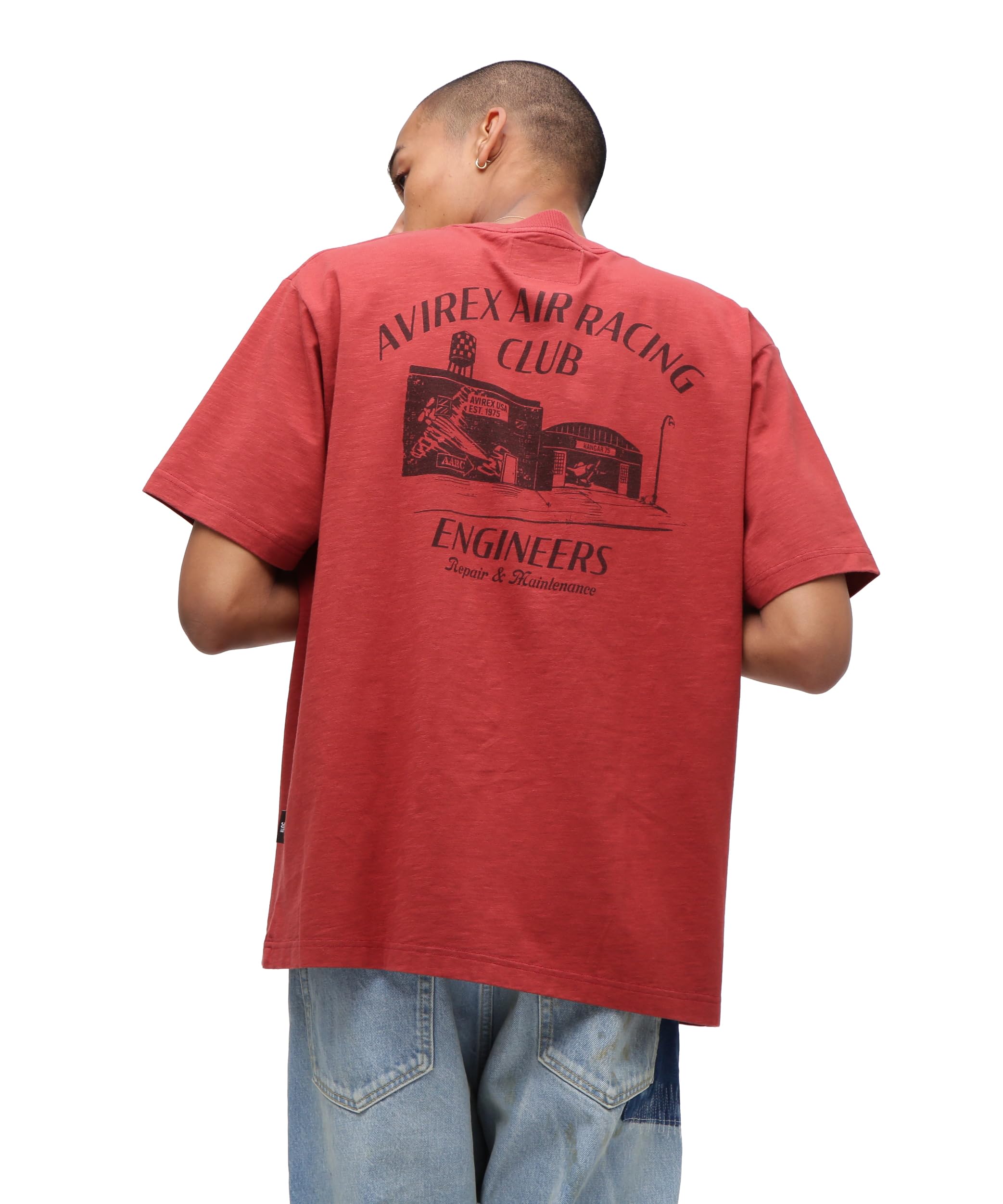 

AVIREX A.A.R.C GARAGE SLUB T-SHIRT men s L 100 red 783-5234007
