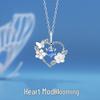 INS Style Heart Bloom Necklace for Women: Clavicle Chain with Fresh Flower and Butterfly Pendant, Perfect As a Gift