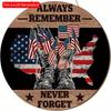 2D Flat 20*20cm1pc Always Remember Never Forget 4th of July Warrior Shoes and Flag Pattern Wooden Hanging Door Decor, USA Independence Day Patriotic
