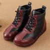 New winter leather velvet warm snow boots non-slip soft sole low heel women's cotton shoes short boots women
