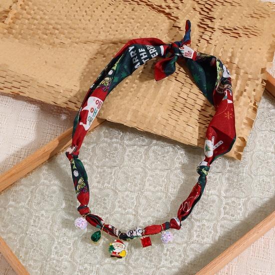Women Scarf Necklace Convertible Printed Scarf Chocker Necklace Scarf with Flower Faux