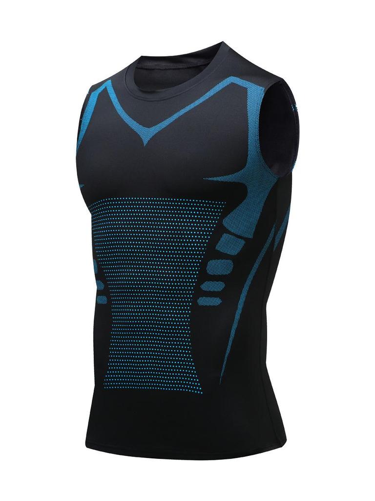 Herren Schnelltrocknend Hochelastisch Sportweste - Schwarz, Weiß, Grau | Fitness Laufen Basketball Basisschicht T-Shirt