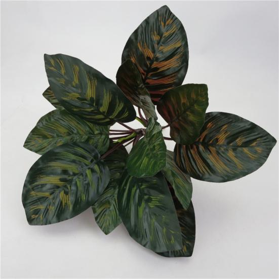 1 stk kunstig plante påfuglblader evigvarende plast DIY blomsterarrangement Simuleringsblader for hjemmet