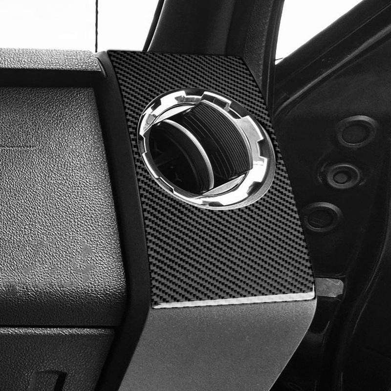 For Ford F-250 350 450 550 F-650 750 2011-2016 Real Carbon Fiber Stickers Co-pilot air vent panel Car Accessories decorative