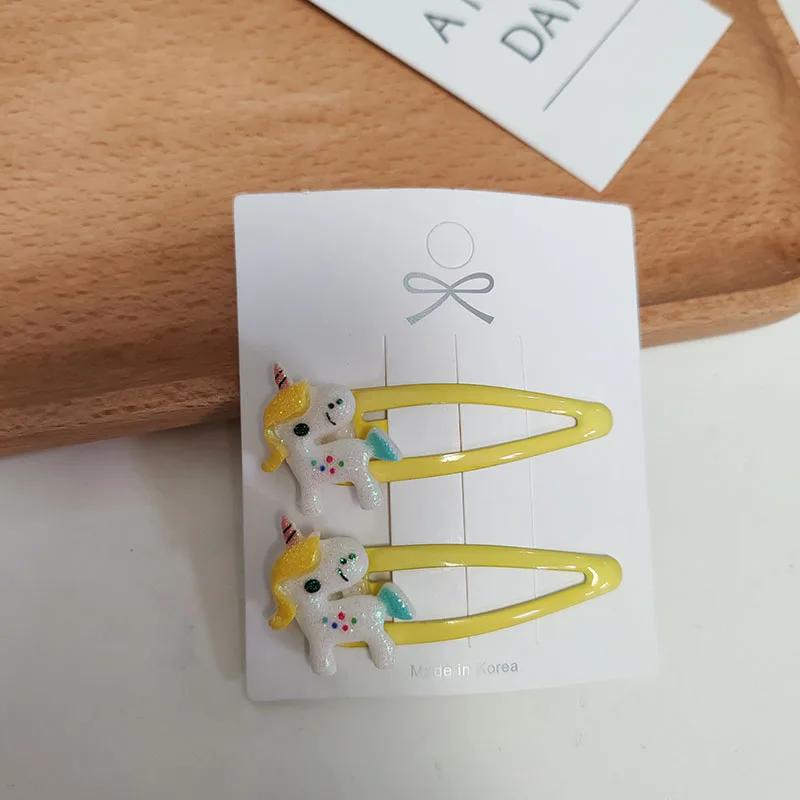 

2 шт. Розовые Кавайные Заколки для Волос Единорог BB для Женщин Девочек Детей Детские Заколки Подарок Аксессуары для Волос Головной Убор Украшение