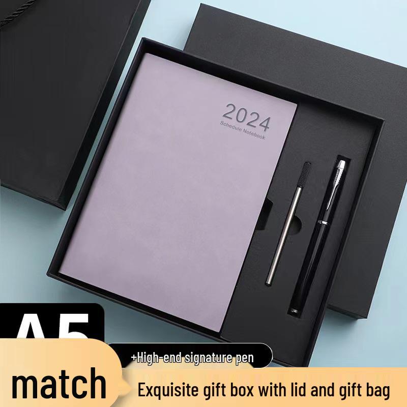 2026 Premium A5 Business Notebook - PU Leather Cover, Customizable Logo & Name Engraving