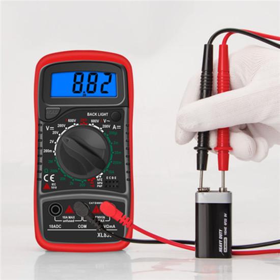XL830L Multimetru digital portabil LCD Iluminare din spate Ampermetru portabil AC/DC Voltmetru Ohm Tester de tensiune Contor Multimetro