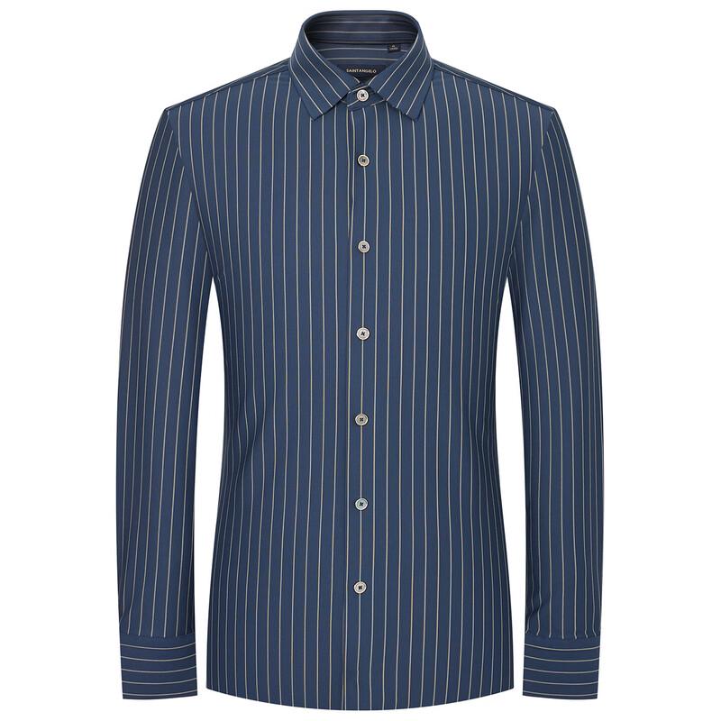 Baoxiniao Men's Striped Business Casual Long-Sleeve Shirt