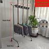 Movable Stainless Steel Mop & Broom Hanger - Floor-Standing Punch-Free Storage Rack for Balcony & Bathroom