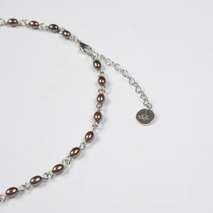Revolver Beads Necklace (Silver & Grey)