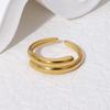 Minimalist Stainless Steel Adjustable Open Ring - Versatile High-End Titanium Jewelry for Women
