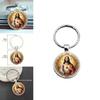 Jesus Character Heart Glass Keyring With Alloy Decor For Party Gifts Celebration