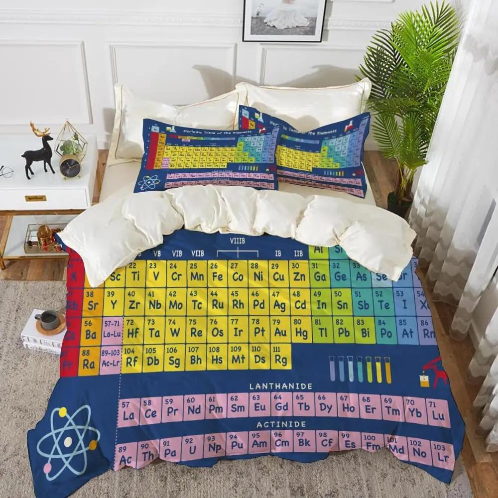 Periodic Table Of Elements Duvet Cover Twin Queen Science Theme Bedding Set For Chemistry Lovers Teens Kids Back To School Gifts
