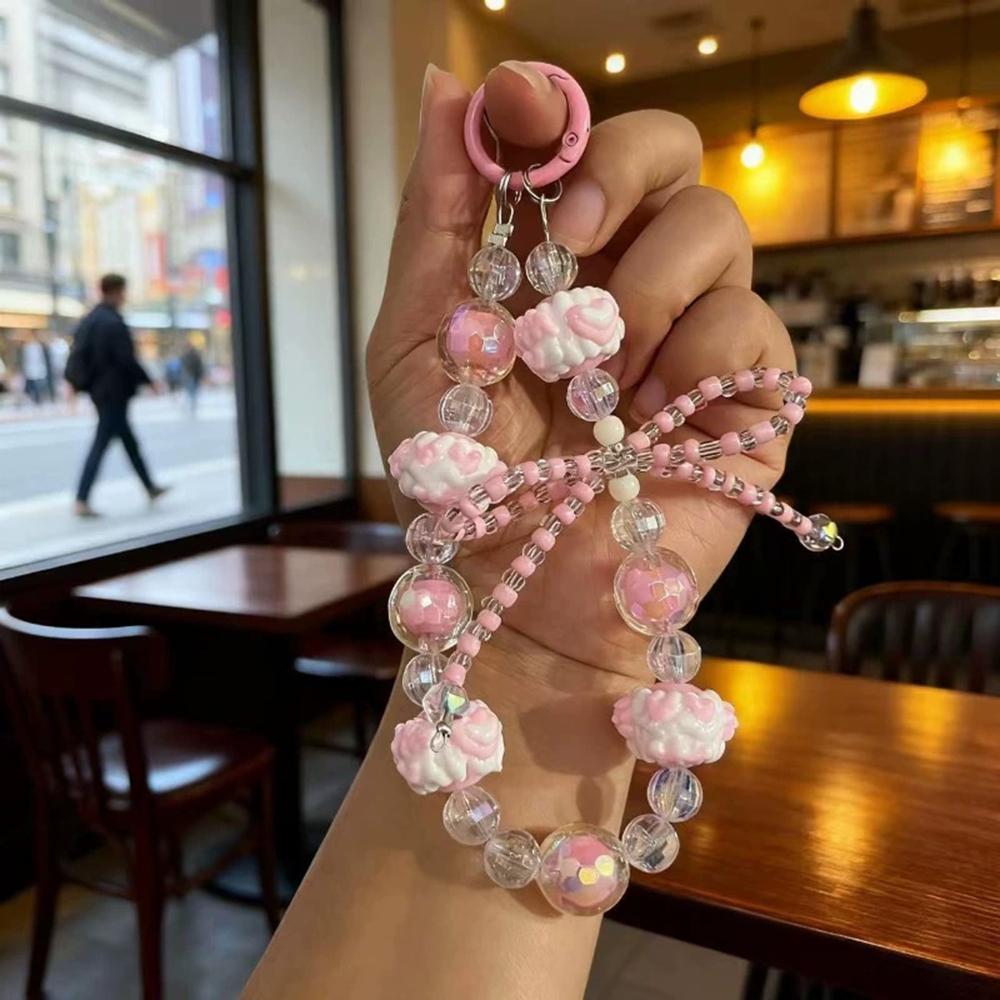 Acrylic Bow Keychain Colorful Hand-painted Bead String Mobile Phone Handbag Chain Water Cup Chain Friends Gift Accessories