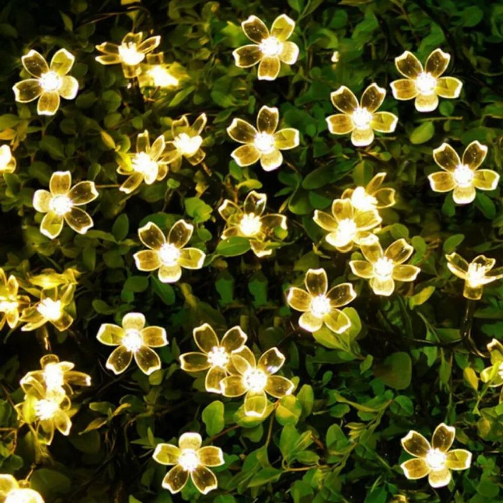 Solar Led Garland Violets For Balcony Terrace Garden Lights 50Led 7M