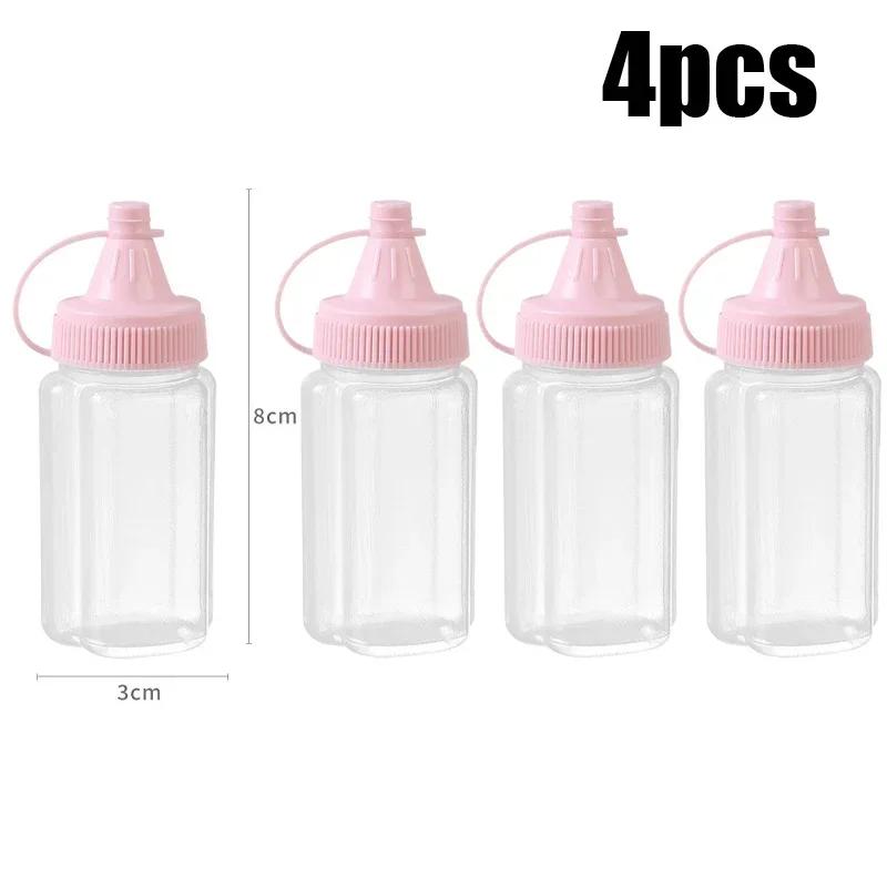 4Pcs Mini Sauce Bottles Condiment Dispenser Ketchup Bottle Mustard Salad Dressing Sauce Bento Container Kitchen Accessories
