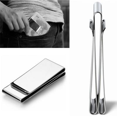 Mode Tasche Edelstahl Metall Klemme Mann Karte Dollar Clip Kreditkarten Clips Geld Halter