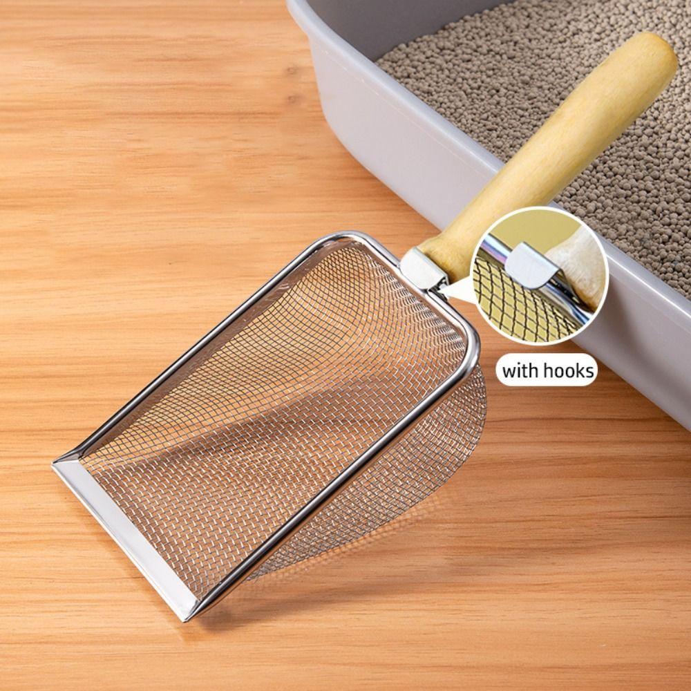 Ergonomic Handle Fine Hole Cat Litter Shovel Rust-Resistant Pet Poop Shovel  Cat Products