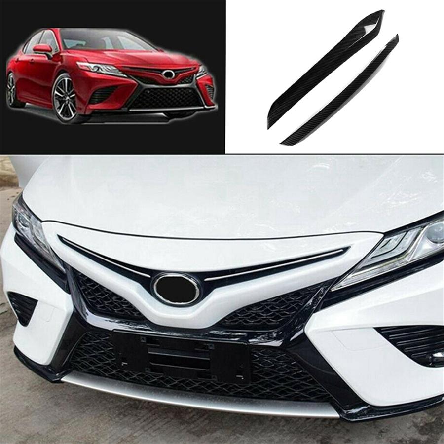 Pro Toyota Camry 2018-2021 Kryt masky přední mřížky automobilu Vzhled karbonových vláken
