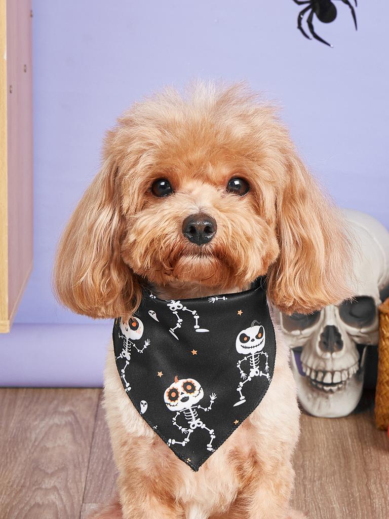Halloween Dog Bandana, Pumpkin and Spider  Web Bibs Triangle  Pet Scarf, Multiple Sizes  Soft and  Adjustable Fit