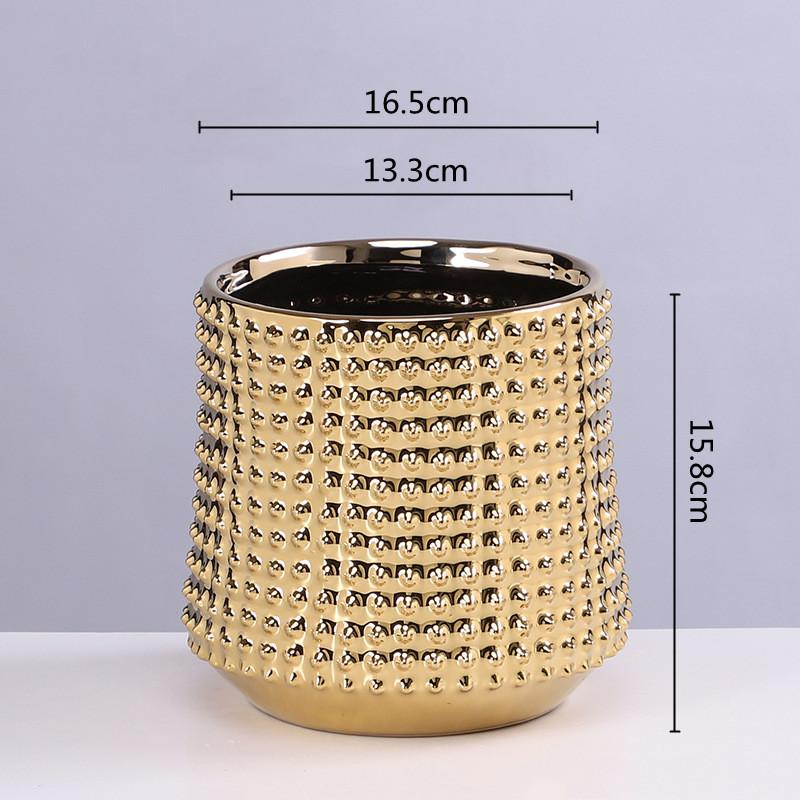 Zlatý keramický květináč Sukulentní květináč Květináč Váza Terárium Květináče Balkonové dekorace Plantas Accesorios Domácí dekorace