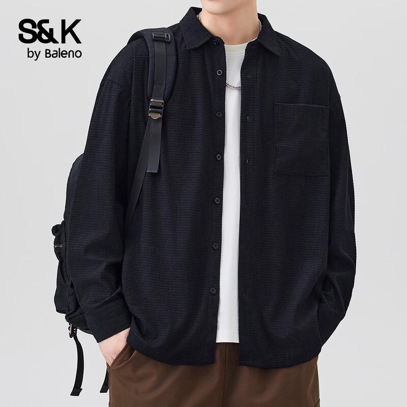 Baleno Men s S&K Relaxed Fit Long Sleeve Shirt Jacket M