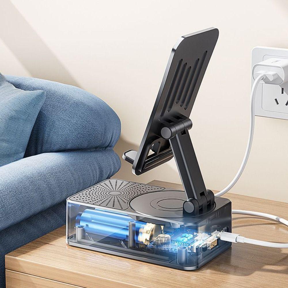 Rotating 3 In 1 Phone Bracket Foldable Wireless Speaker Phone Holder  Video Meeting Live