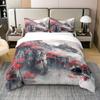 Plum Blosom Floral Soft Duvet Cover Quen King-Sized Dimensionsd Dimensions Ancient Style Red Maple Leaf Natural Scenery Beding Set Rom Decoration 3