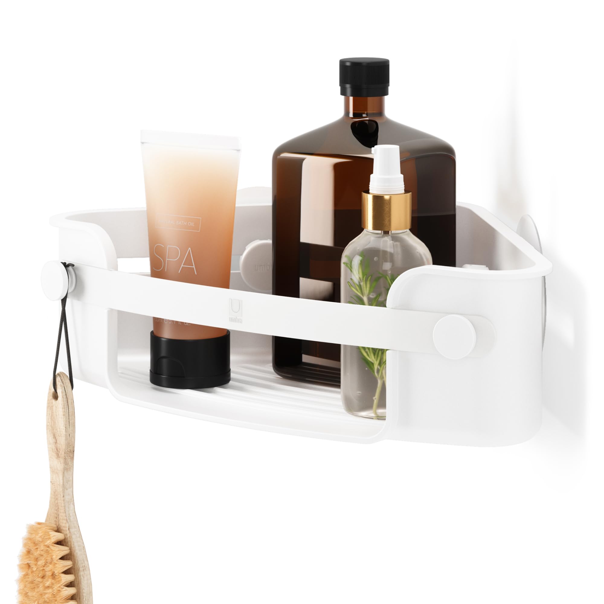 

Официальное угловое белое мусорное ведро Umbra Flex с клейким креплением,