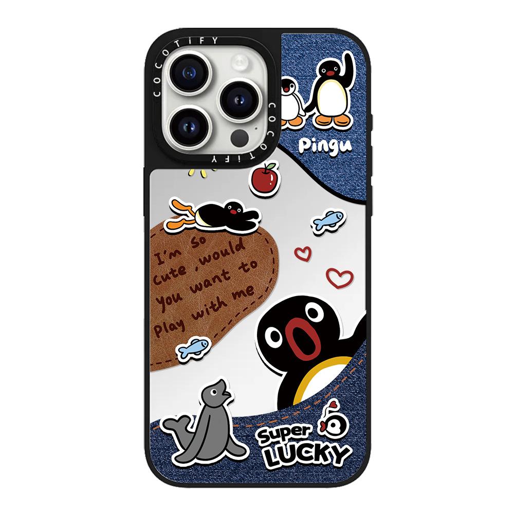 

Applicable to Apple 16promax mobile phone case iphone15pro mirror tide brand cartoon cute apple 11