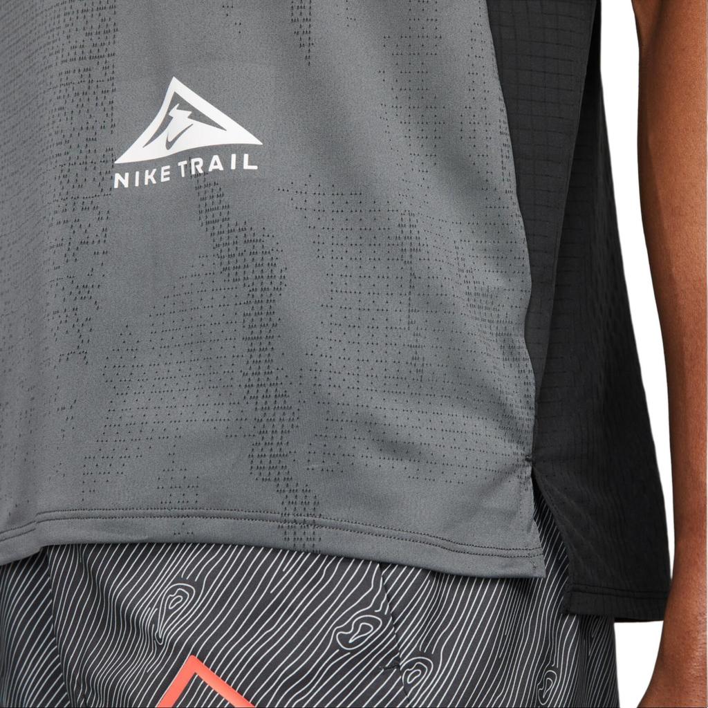 Nike Color Block Logo Print Crew Neck Short Sleeve T-Shirt Men Tops Gray DM4646-010