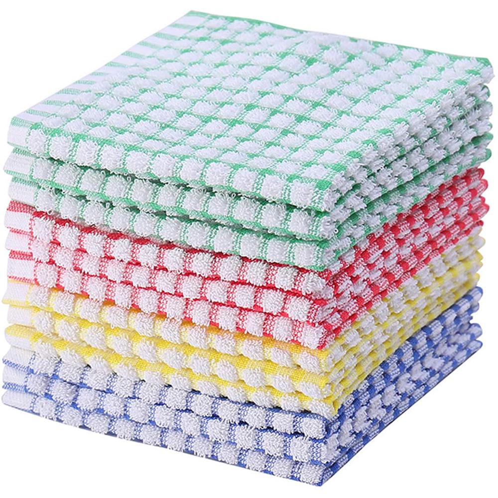 Plaid Absorbent Waffle Kitchen Towel - Tea or Dish Cleaning Cloth