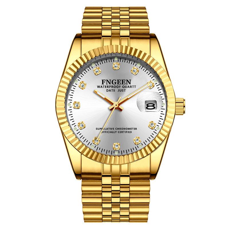 Top Brand Log New Style Watch Men's Steel Belt Waterproof Casual Classic Double Calendar Luminous Men's Watch Simple Atmospheric Men's Watch