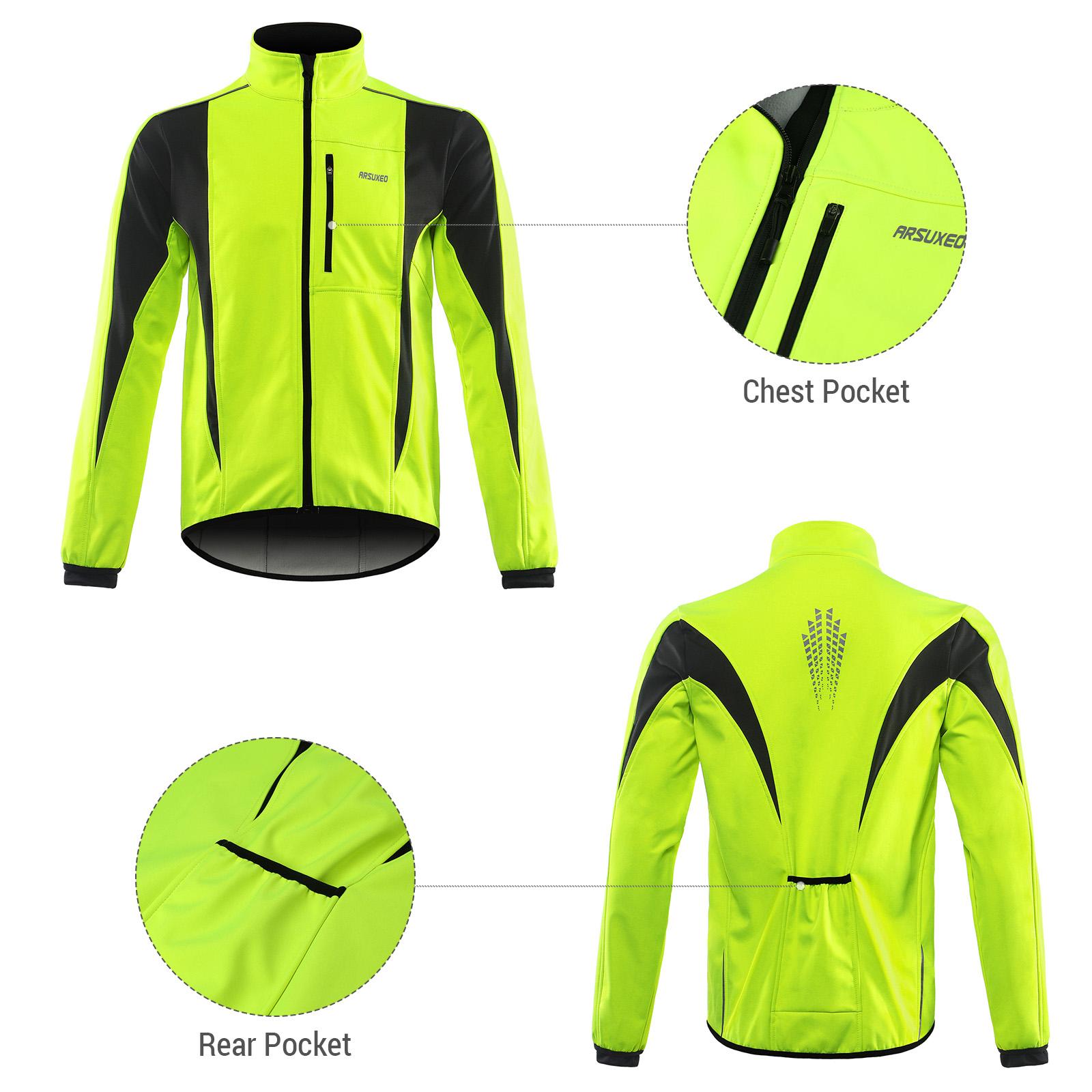 

Winter Warm UP Cycle Jacket Breathable Bike Outerwear Windproof Waterproof Cycle Jacket зелёный