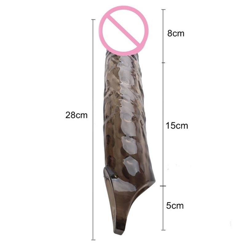 FXINBA 24/28cm Realistic Penis Sleeve Extender Huge Cock Enlargement Sex Toy For Men Delay Reusable