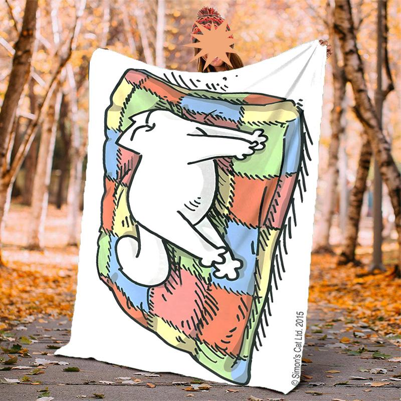 Simon's Cat Flanelldecke Weich Warm Ganzjahresdecke, Design für Camping, Autoreisen, Wandern Sofa, Bett, Büro Perfektes Geschenk für Partys