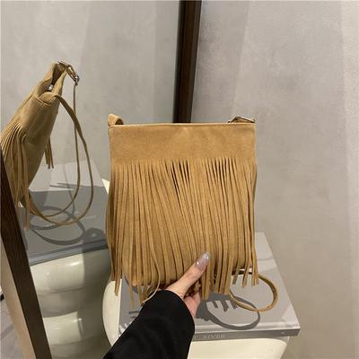 Wildleder Retro Quastentasche Damen 2025 neue Quaste hochwertig große Kapazität Umhängetasche ausländischer Stil Messenger Bag