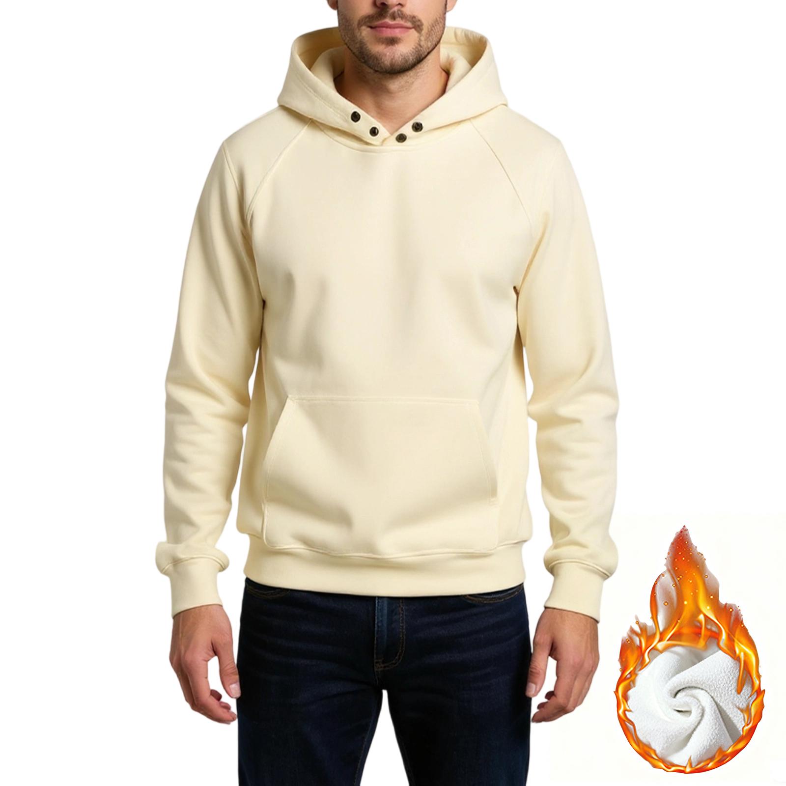 

Men s Loose Leisure Versatile American Style Button Hooded Hood Hoodie M
