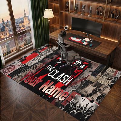 The Cure Personalized Crystal Velvet Carpet, Customized Name Text Soft Anti‑Slip Rug for Living Room Bedroom