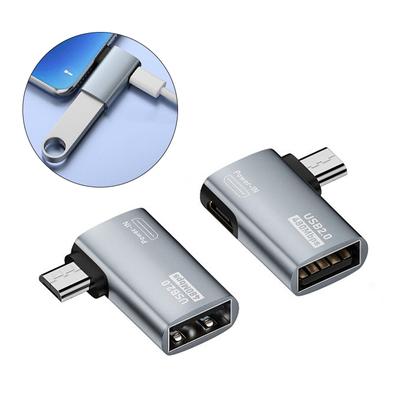 OTG-Kabeladapter 4K, 90 Grad links abgewinkelt, mit Stromversorgung über Micro-USB auf USB-OTG-Adapter für TV, Tablet, Fire TV Stick 4K