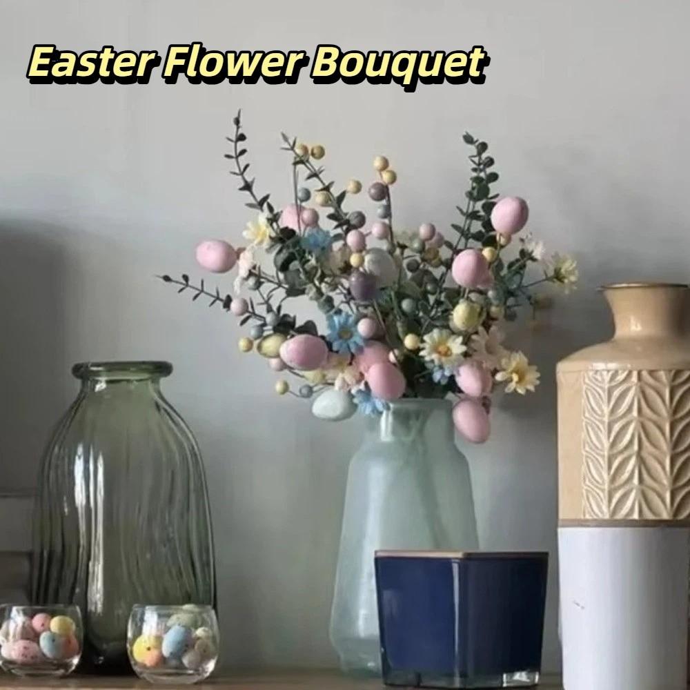 Realistic Easter Flower Bouquet Colorful DIY Easter Egg Decor Decorative Artificial Berries Floral Party Decoration