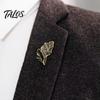Ginkgoblatt Brosche Herren Anzug Reversnadel, Feder Aprikose Design Retro Stil Zinklegierung für Hemdkragen Mantel Strickjacke Schal